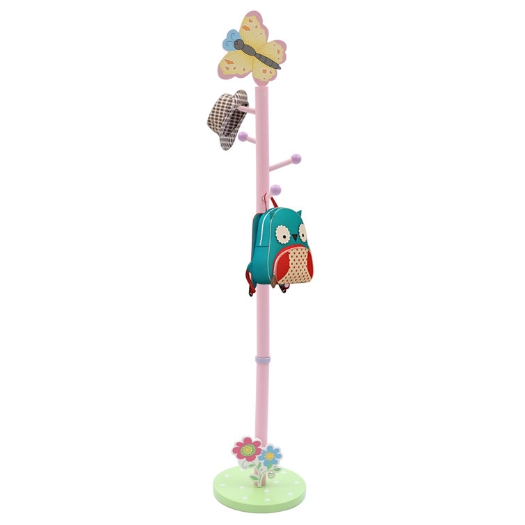 Zoomie Kids Kids Coat Rack Free Standing Hall Coat Tree with 4